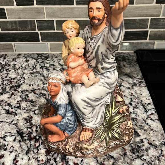 Masterpiece Porcelain Jesus With The Children “ Come Unto Me” By Homco 1989 - Picture 2 of 7